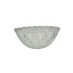 Vintage Pasari Indonesia Pressed Glass Crystal Bowl Scalloped Rim Decorative